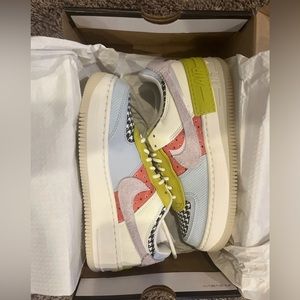 Women’s Nike Air Force 1 Shadow Multi-Color DM8076-100 Size 7.5 AF1 Swoosh